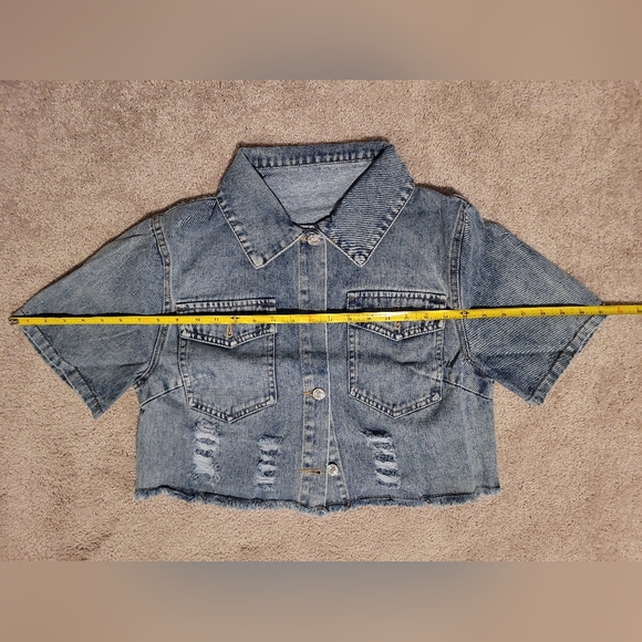 Blue Denim Ripped Jacket Crop✨️ - Picture 11 of 11